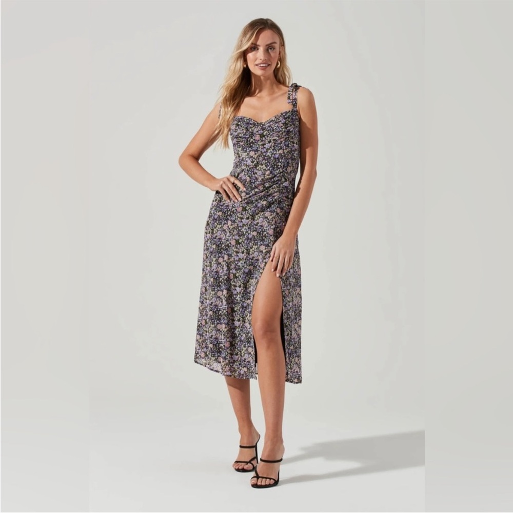 ASTR the Label Floral Sleeveless Dress with Slit